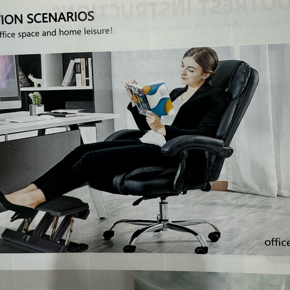 Scalebeard Adjustable Black Footstool Adjustable height/angle under desk NIB - Picture 8 of 12